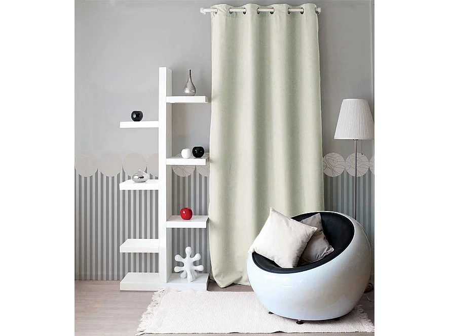 Rideau à Œillets Uni "Basic" 140x240cm Écru