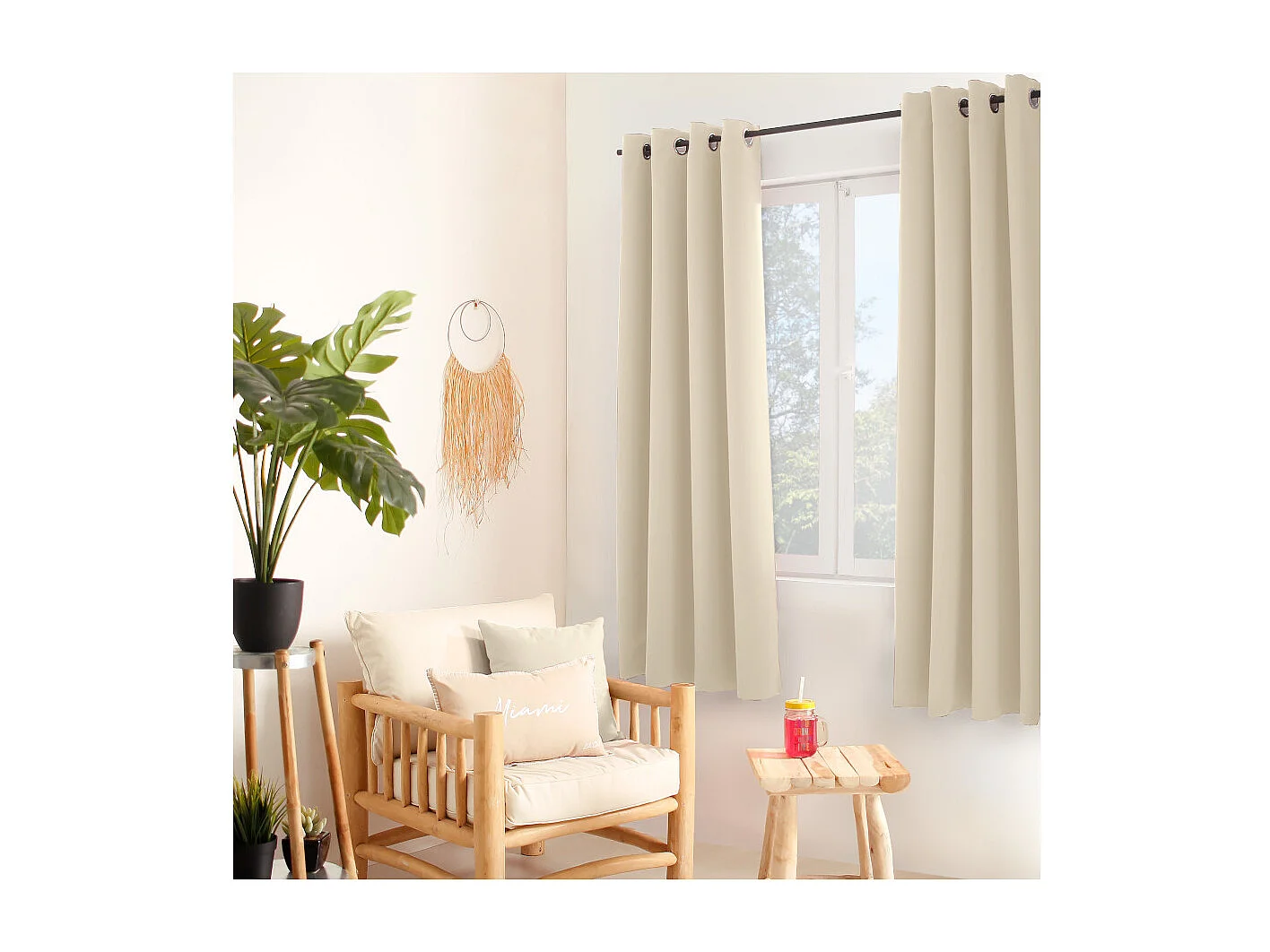 Rideau Thermique Occultant "Glacier" 135x180cm Écru