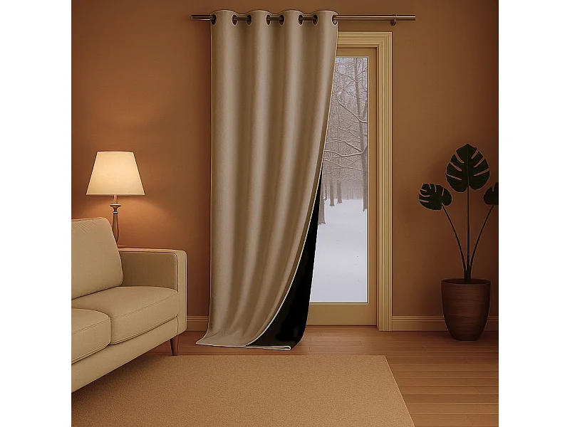 Rideau anti-froid doublé polaire