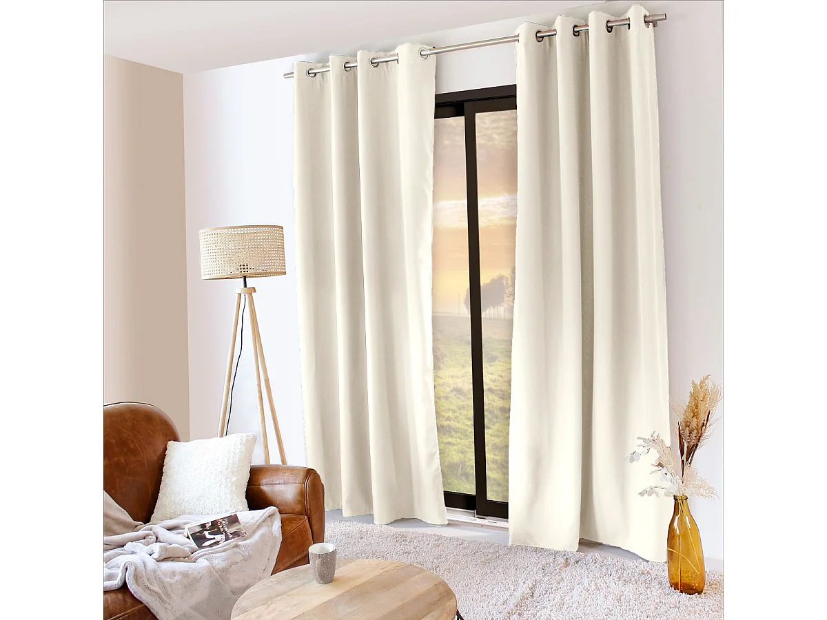 Rideau Thermique Occultant "Glacier" 135x240cm Écru