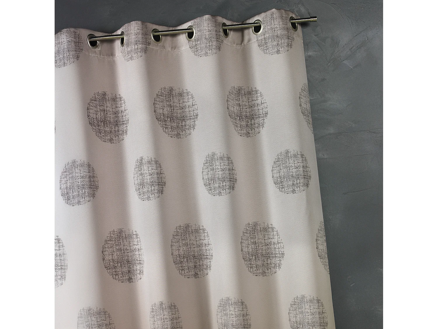 Rideau jacquard imprimé rond chiné