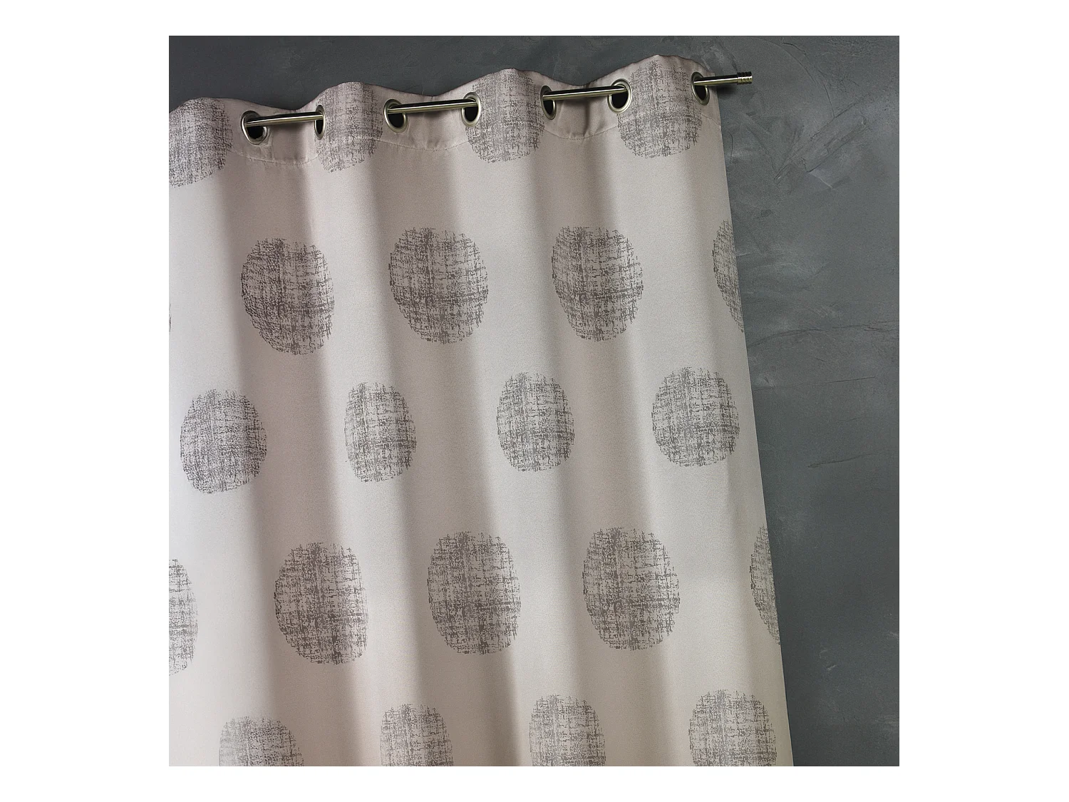 Rideau jacquard imprimé rond chiné