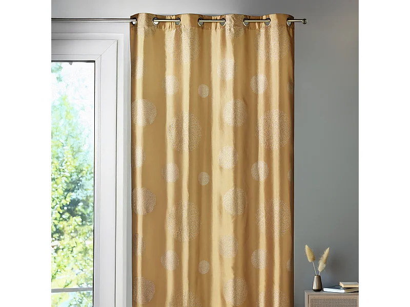 Cortina de mobiliario de tafetán estampada plata 140 x 260 cm