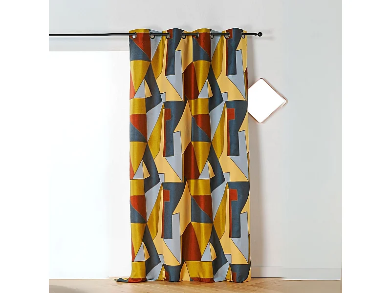 Rideau d'ameublement effet graphique