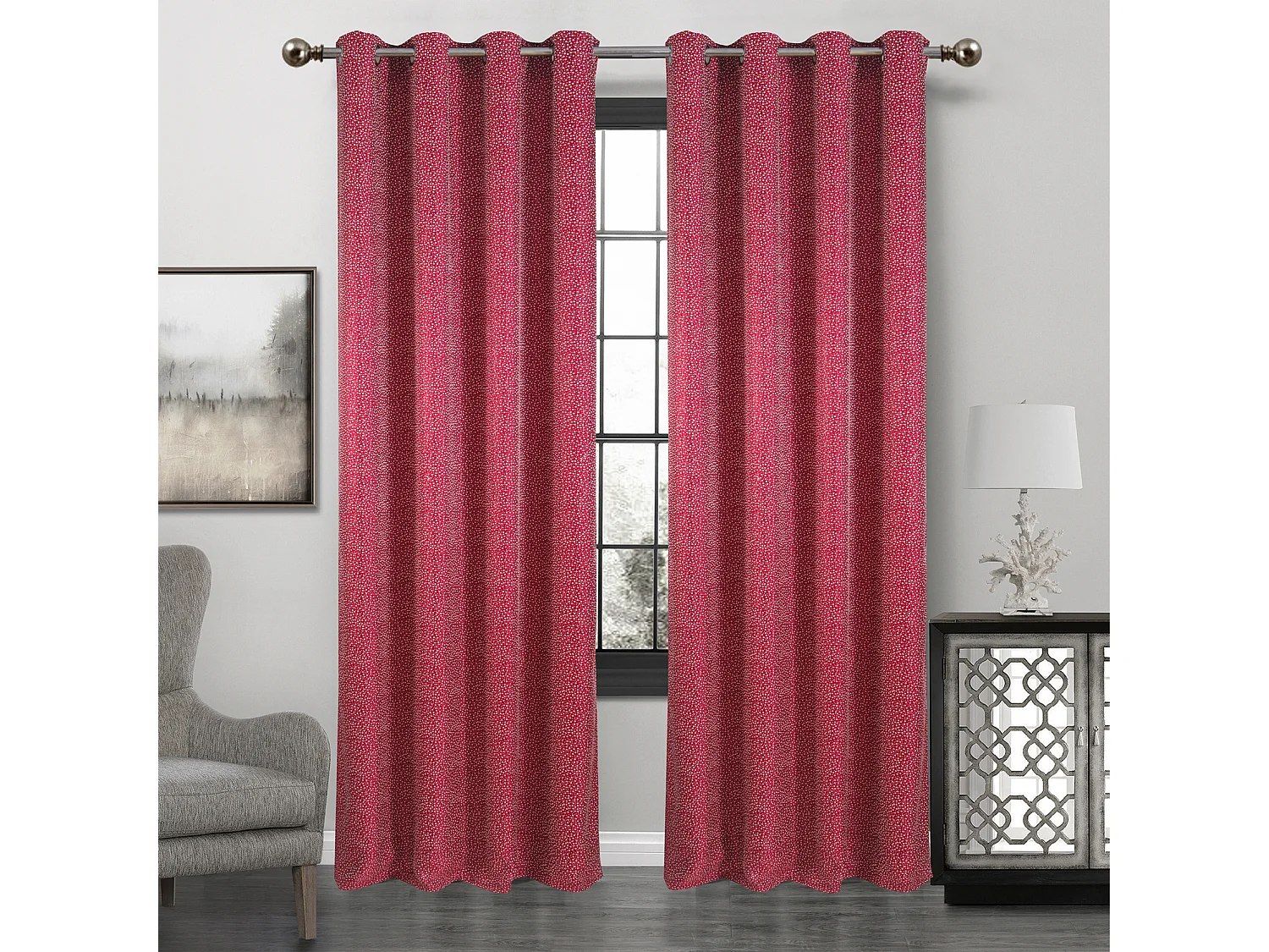 Paire de rideaux obscurcissant à point blanc