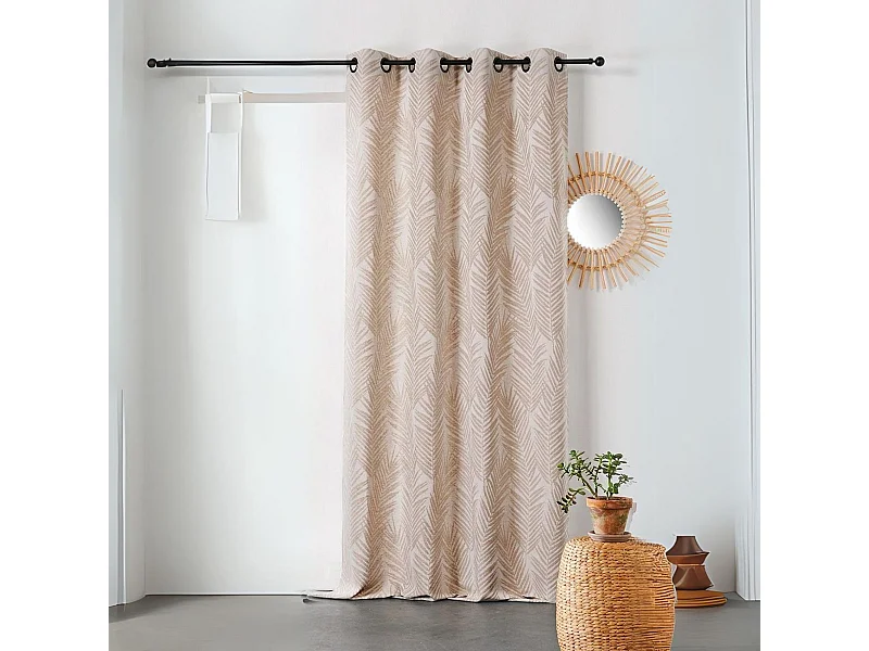 Cortina estampada hoja de palmera 140 x 240 cm