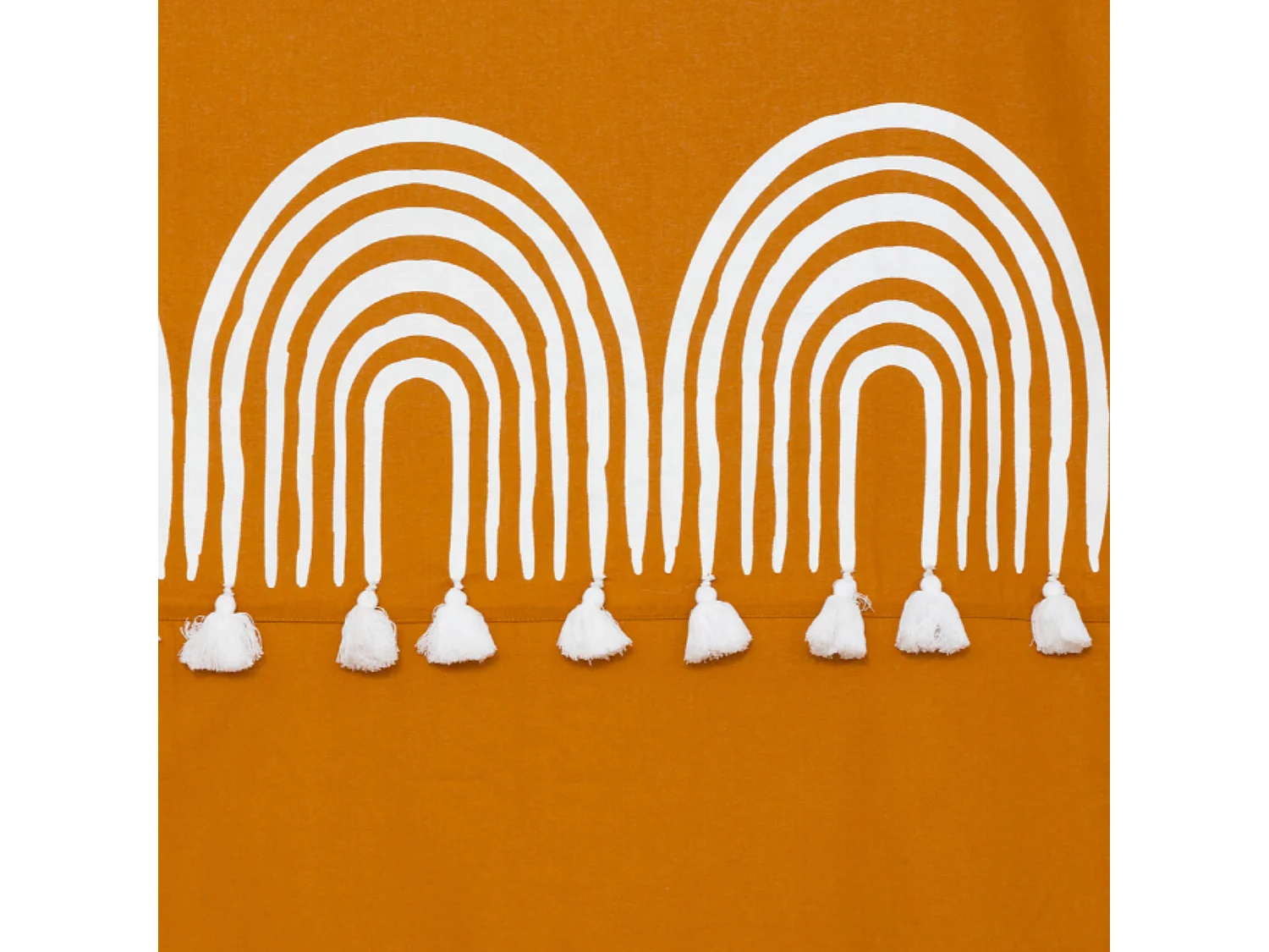 Cortina con borlas y estampados 140 x 260 cm