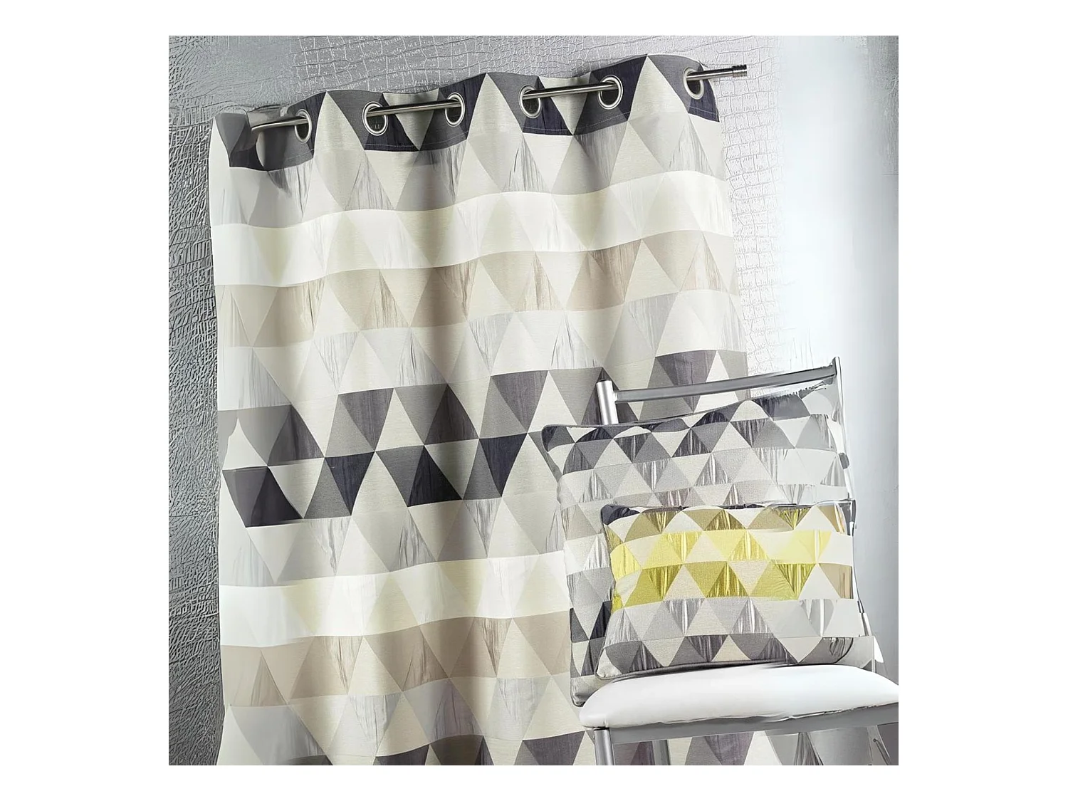 Rideau ameublement Jacquard 'triangles'