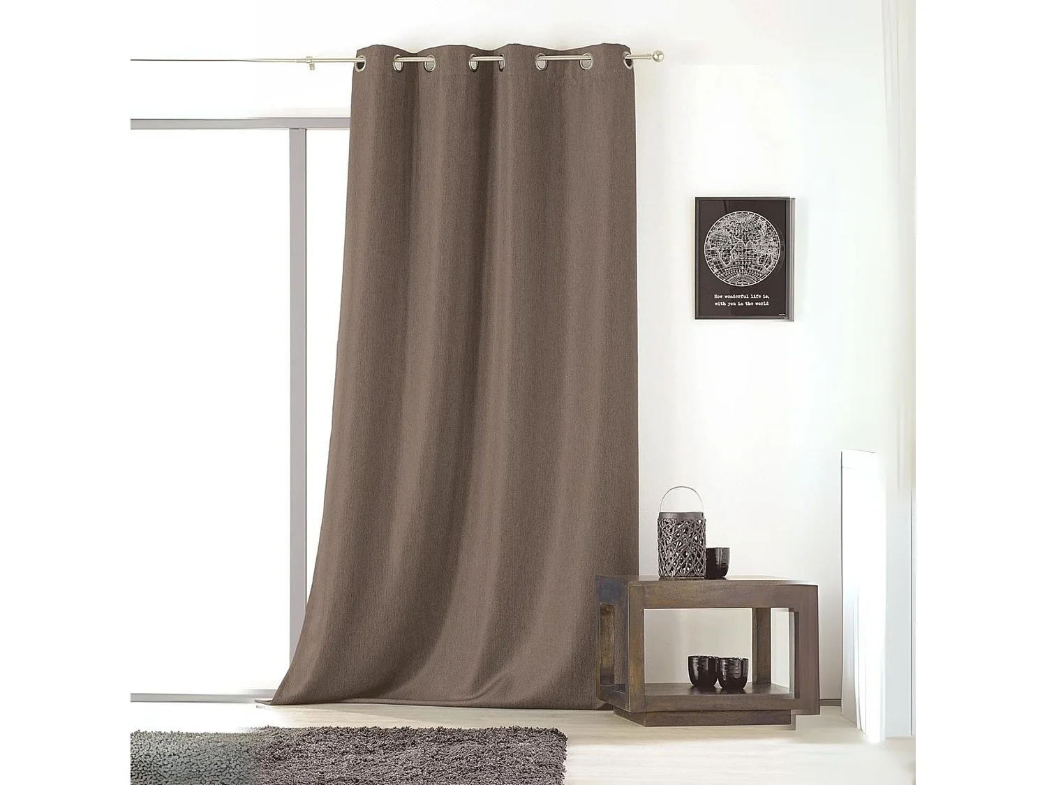 Cortina lisa con ollaos