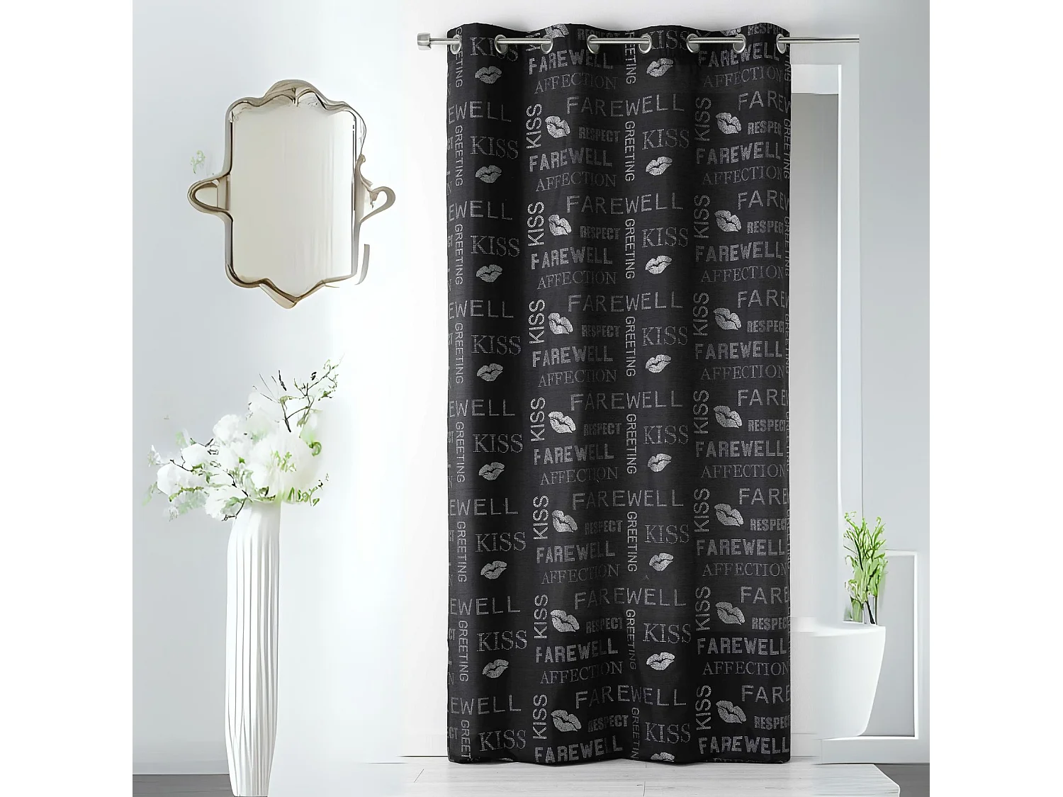 Cortina en Shantung Fantasía con Purpurinas 140 x 260 cm