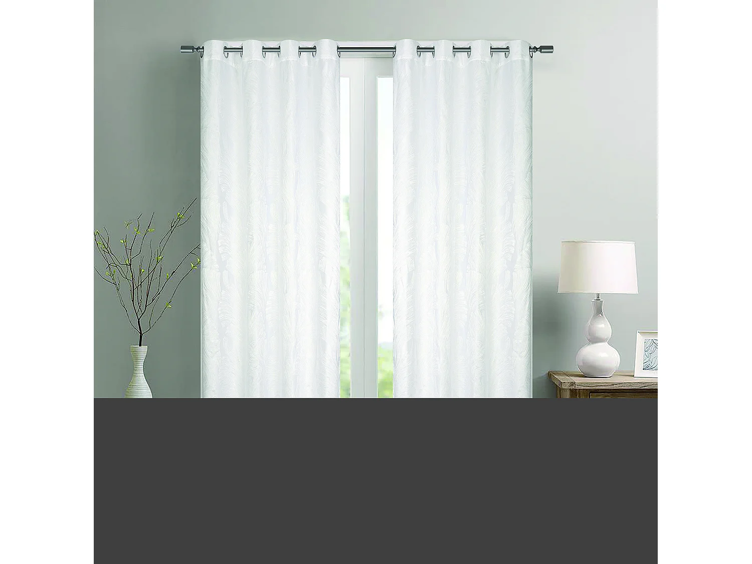 Par de cortinas jacquard tejido con relieve abstracto 140 x 260 cm