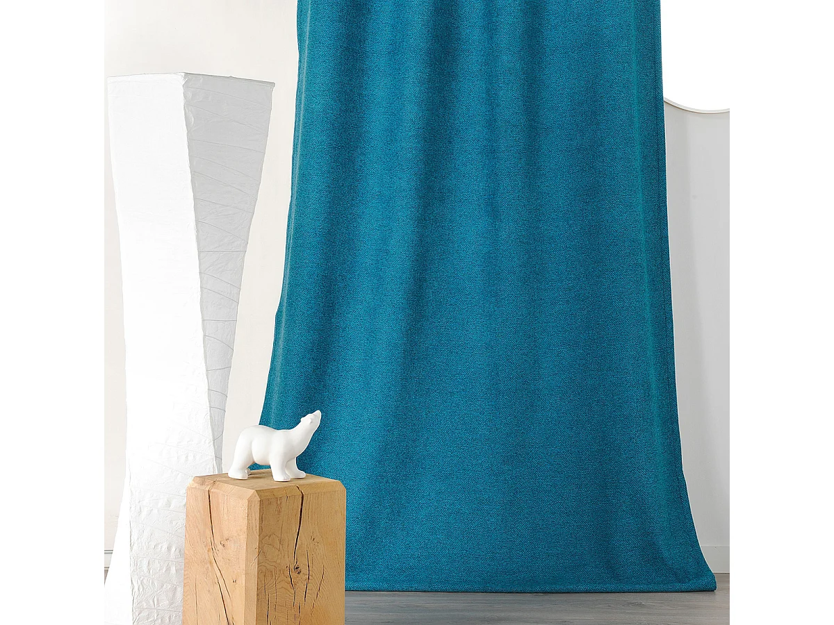 Cortina espesa aspecto lana abigarrada con galón fruncidor 140 x 250 cm