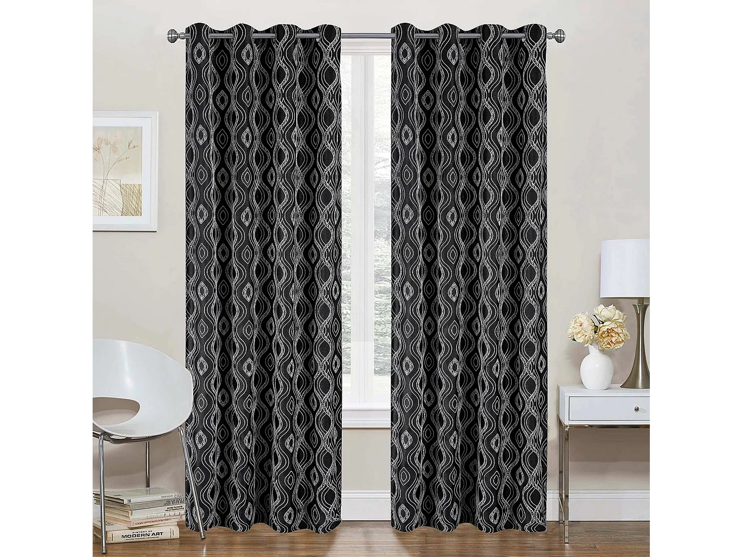 Paire de rideaux obscurcissant à motifs