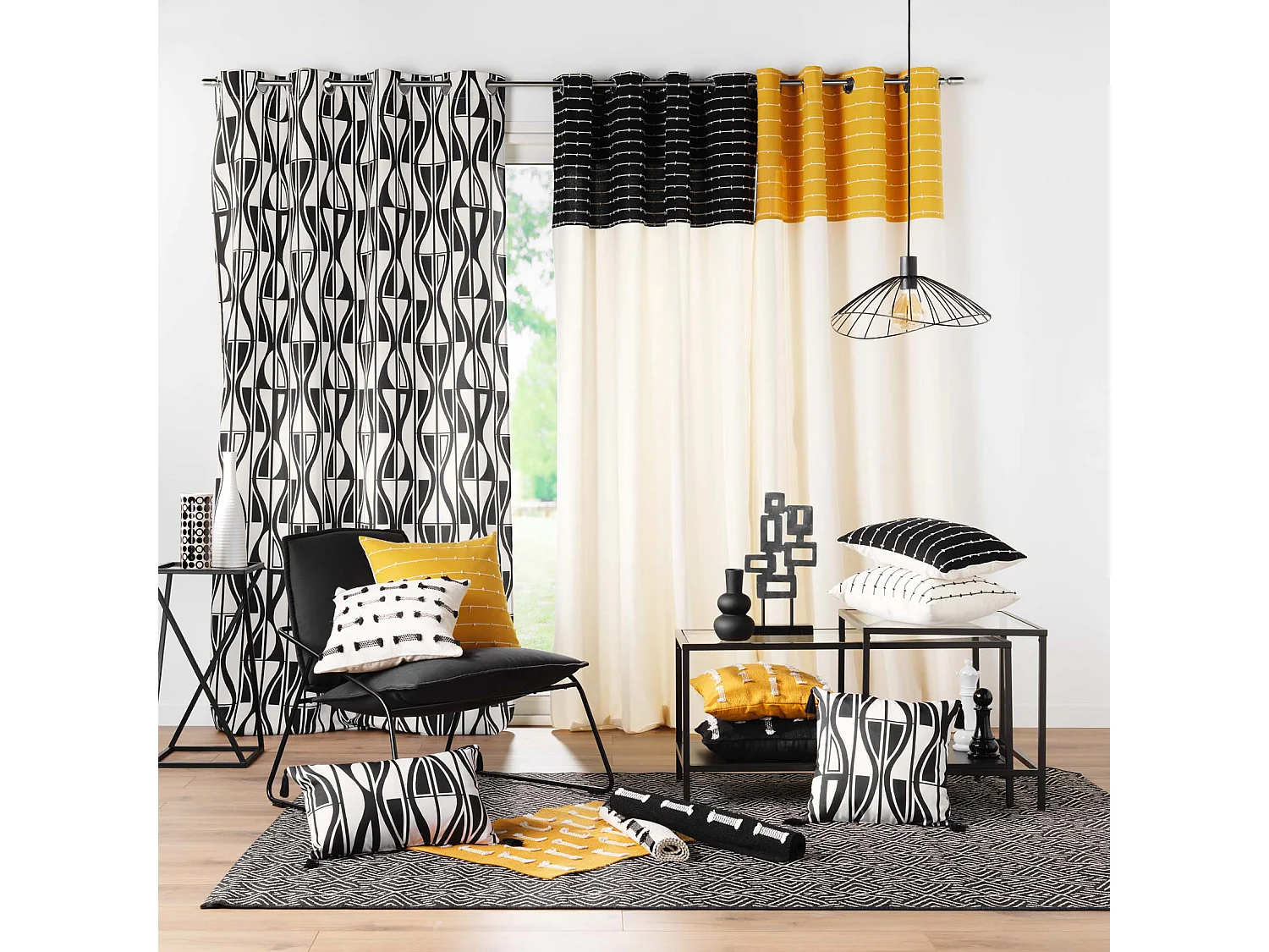 Rideau à Œillets "Linechic" 140x240cm Noir