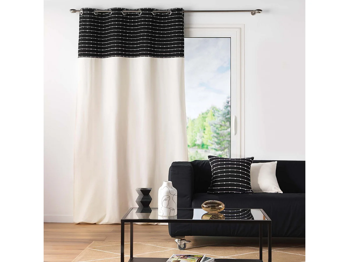 Rideau à Œillets "Linechic" 140x240cm Noir