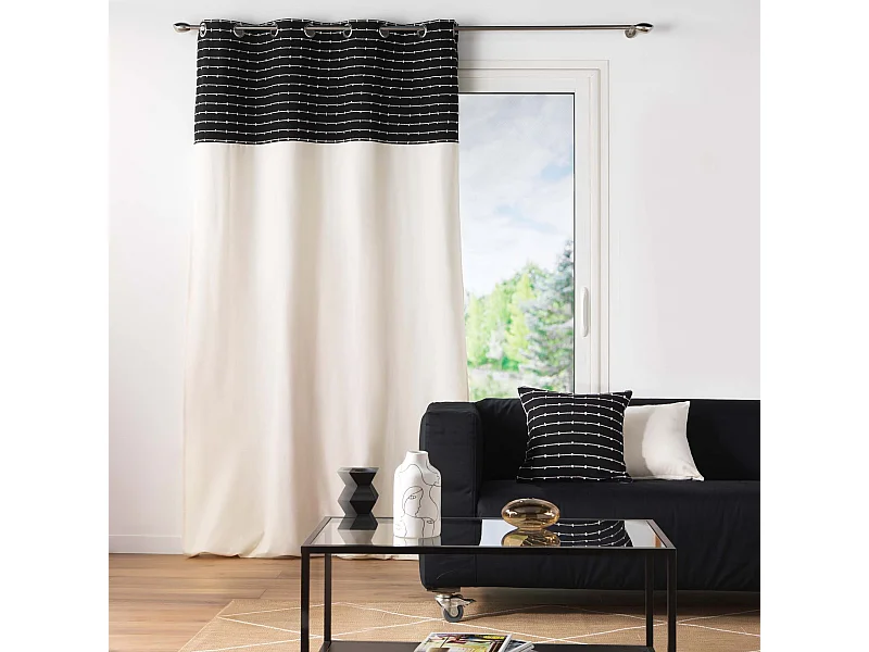 Rideau à Œillets "Linechic" 140x240cm Noir