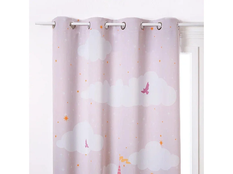 Blickdichter Vorhang mit Schlossmotiv für Kinder 135 x 260 cm