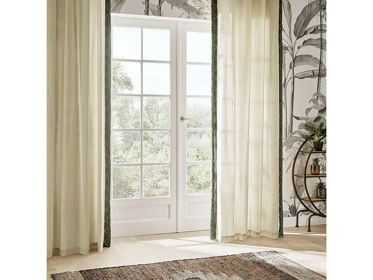 Vorhang mit geometrischen Stickereien 140 x 260 cm