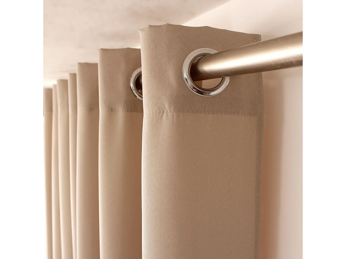 Rideau à Œillets Uni "Basic" 140x240cm Naturel