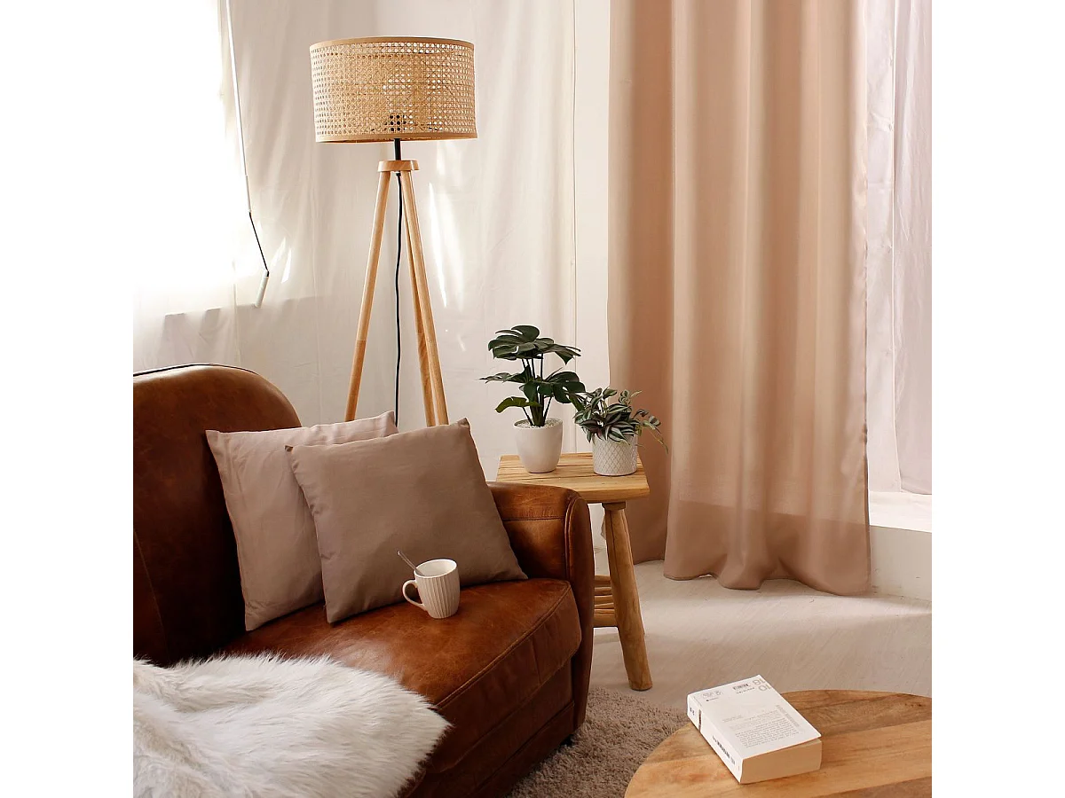 Rideau à Œillets Uni "Basic" 140x240cm Naturel