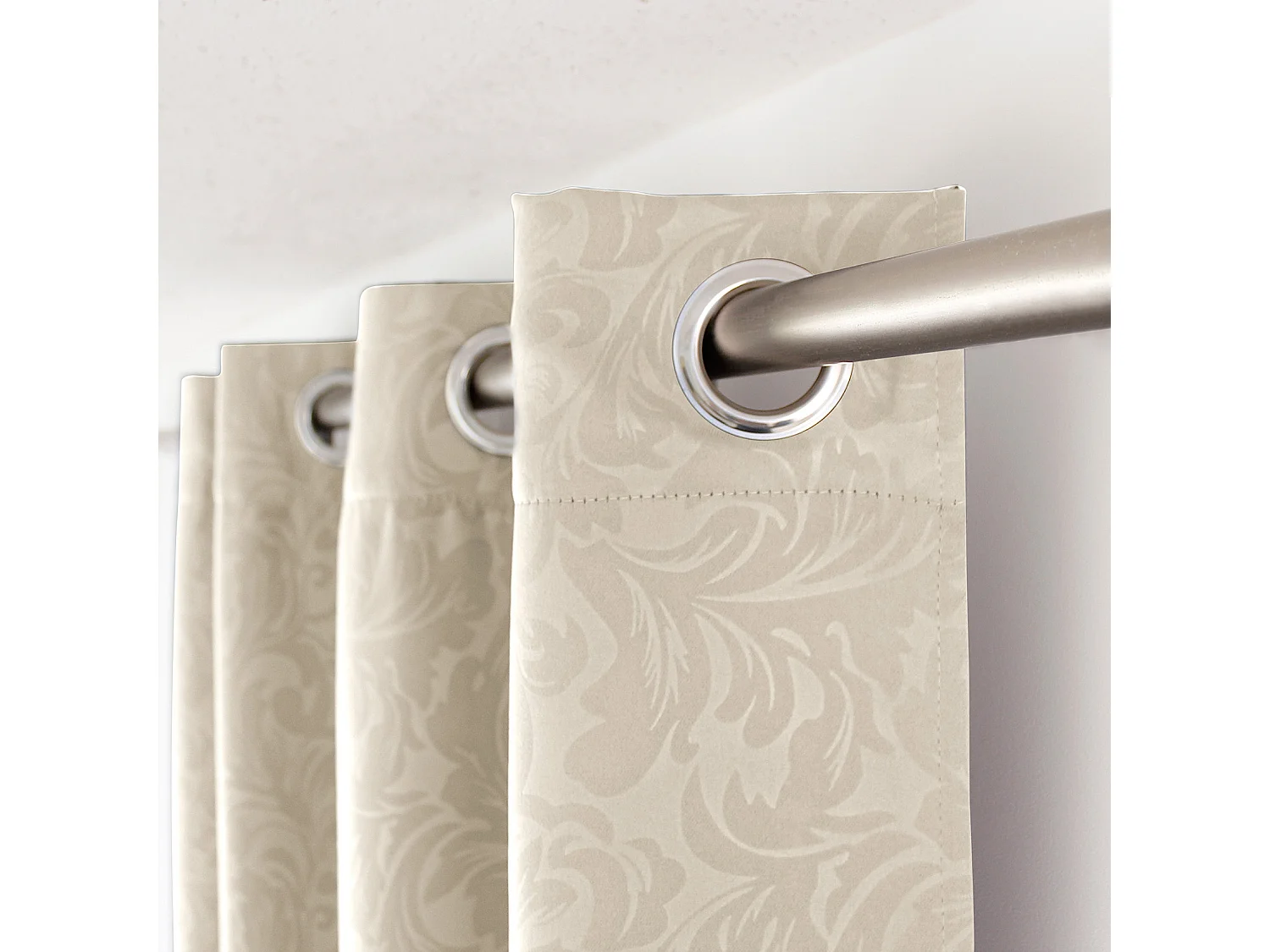 Rideau Occultant à Œillets "Arabesque" 140x240cm Ivoire