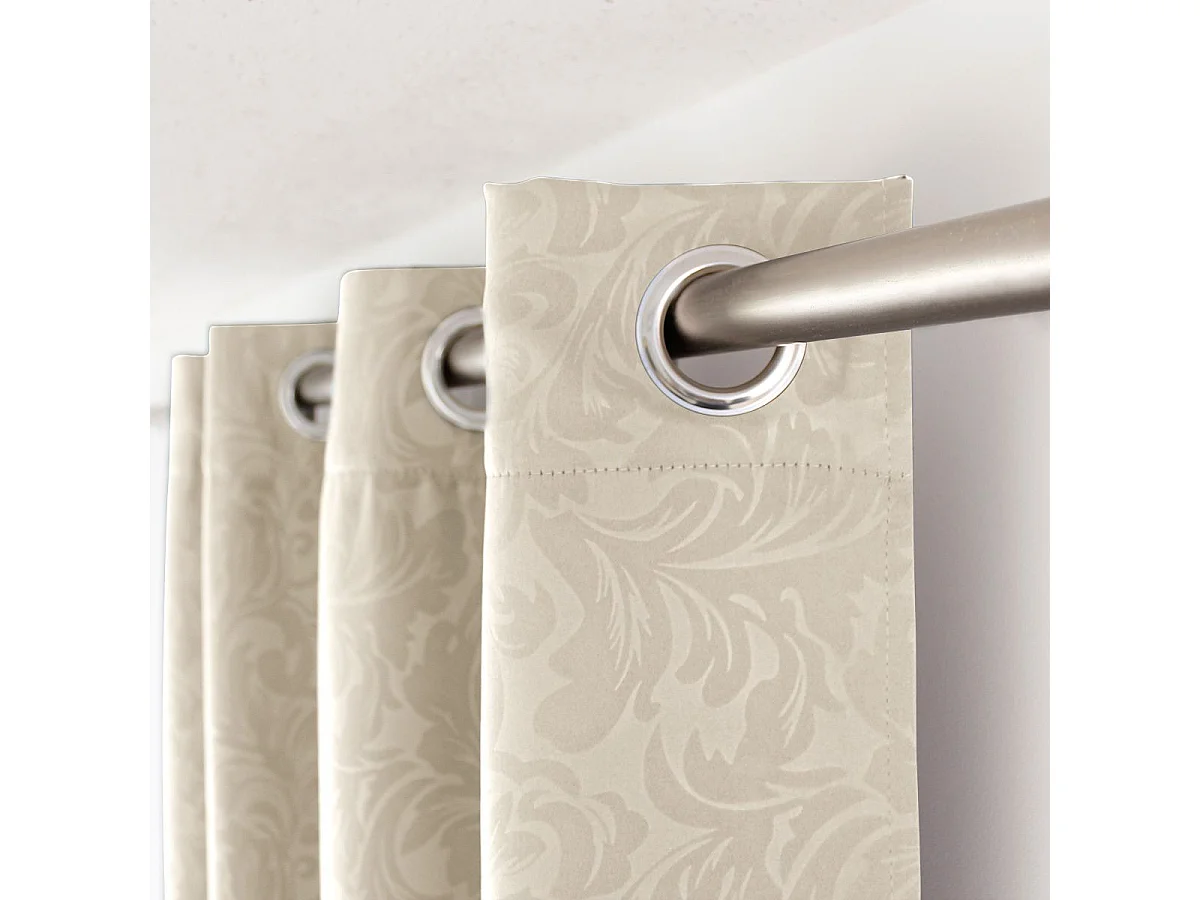 Rideau Occultant à Œillets "Arabesque" 140x240cm Ivoire