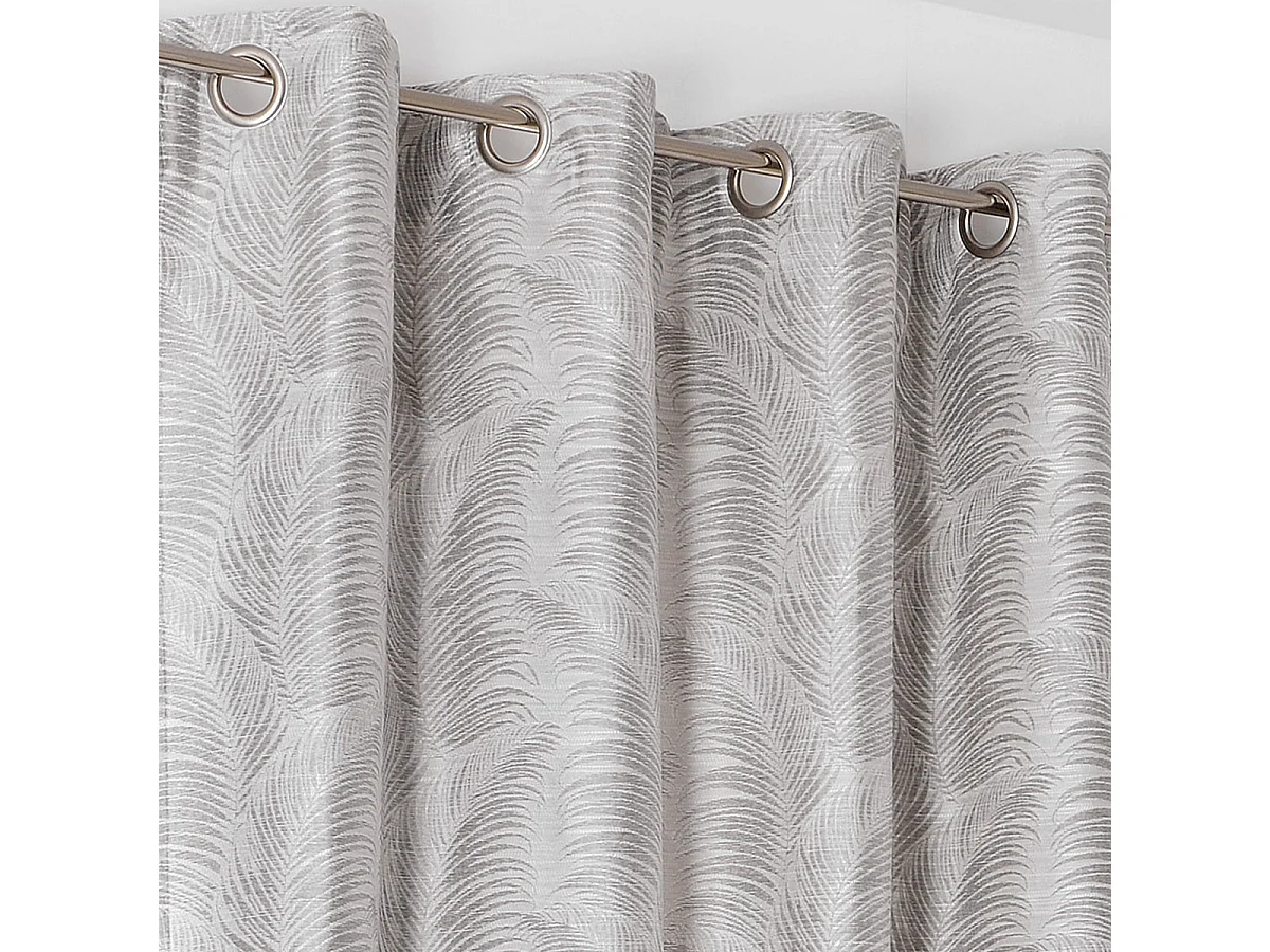 Cortina con ollaos motivos palmas 145 x 250 cm