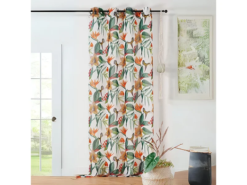 Rideau tamisant imprimé exotique