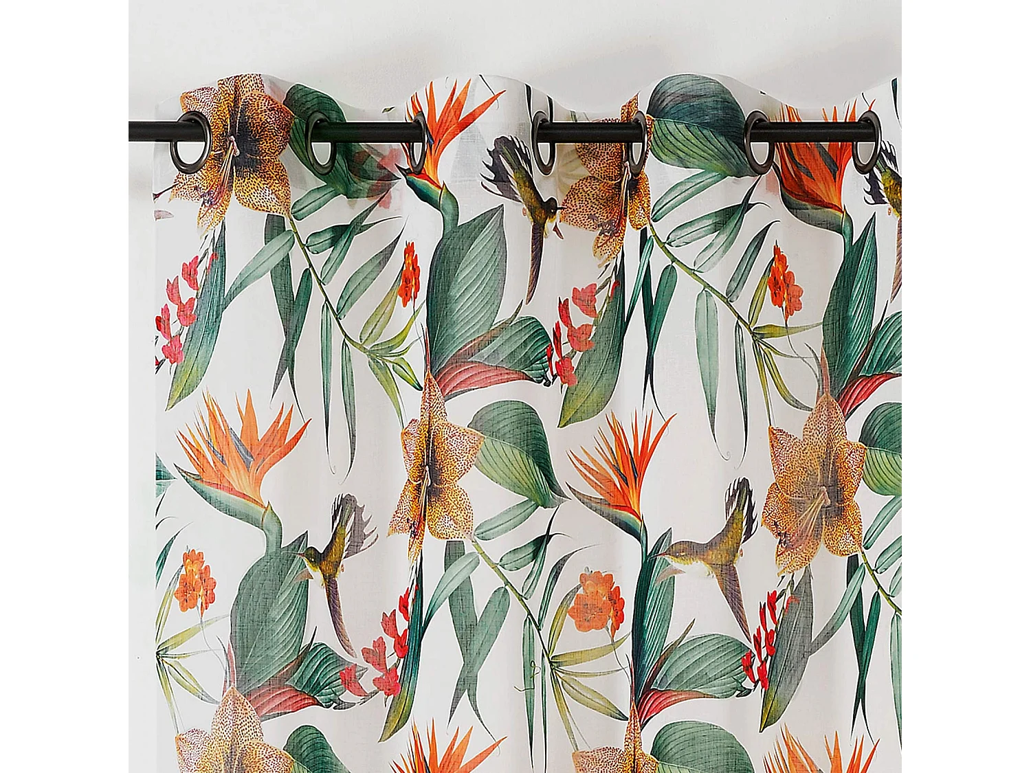 Rideau tamisant imprimé exotique