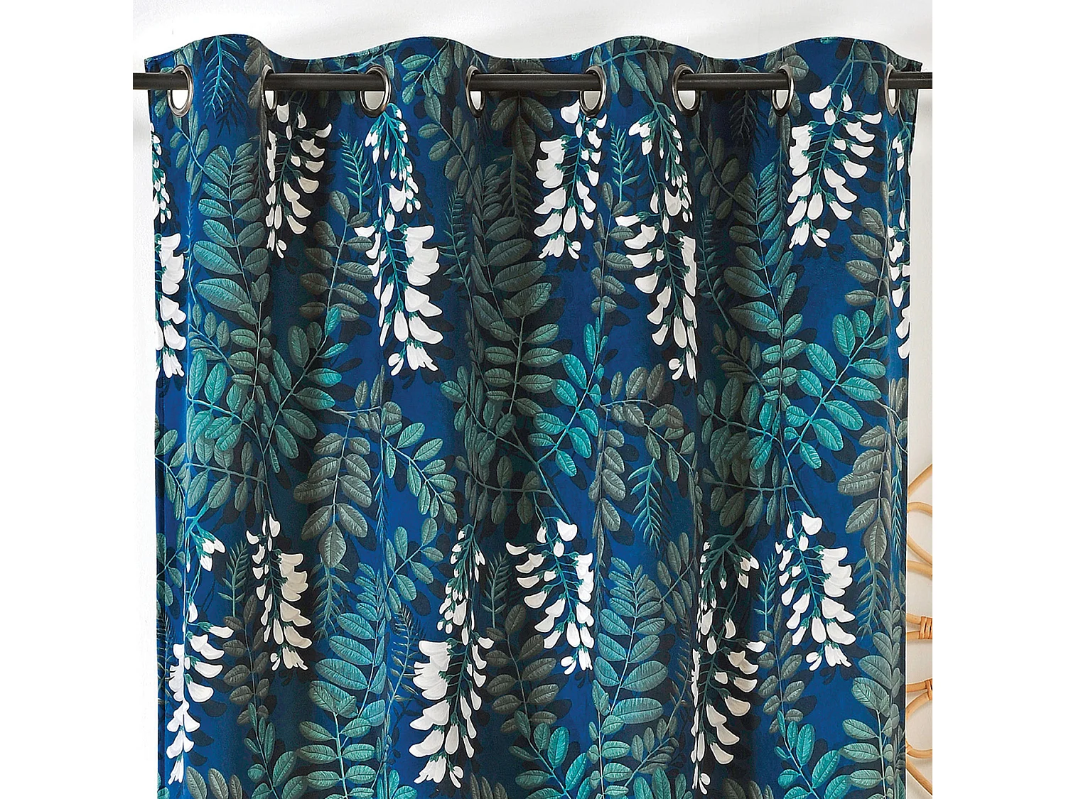 Cortina tapizada con hojas de acacia 145 x 270 cm