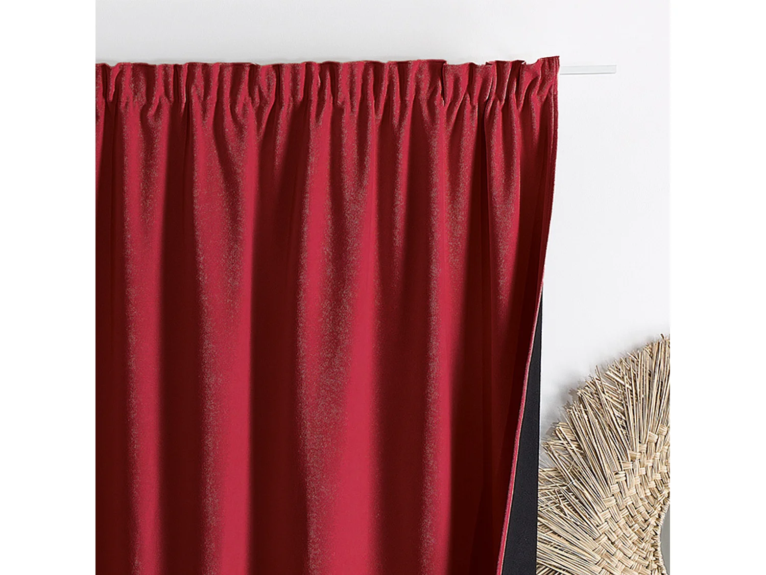 Rideau thermique phonique et semi occultant à galons fronceurs KONFOR