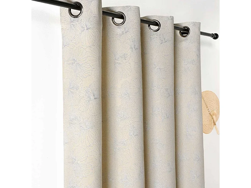 Rideau tamisant aux fleurs d'hibiscus