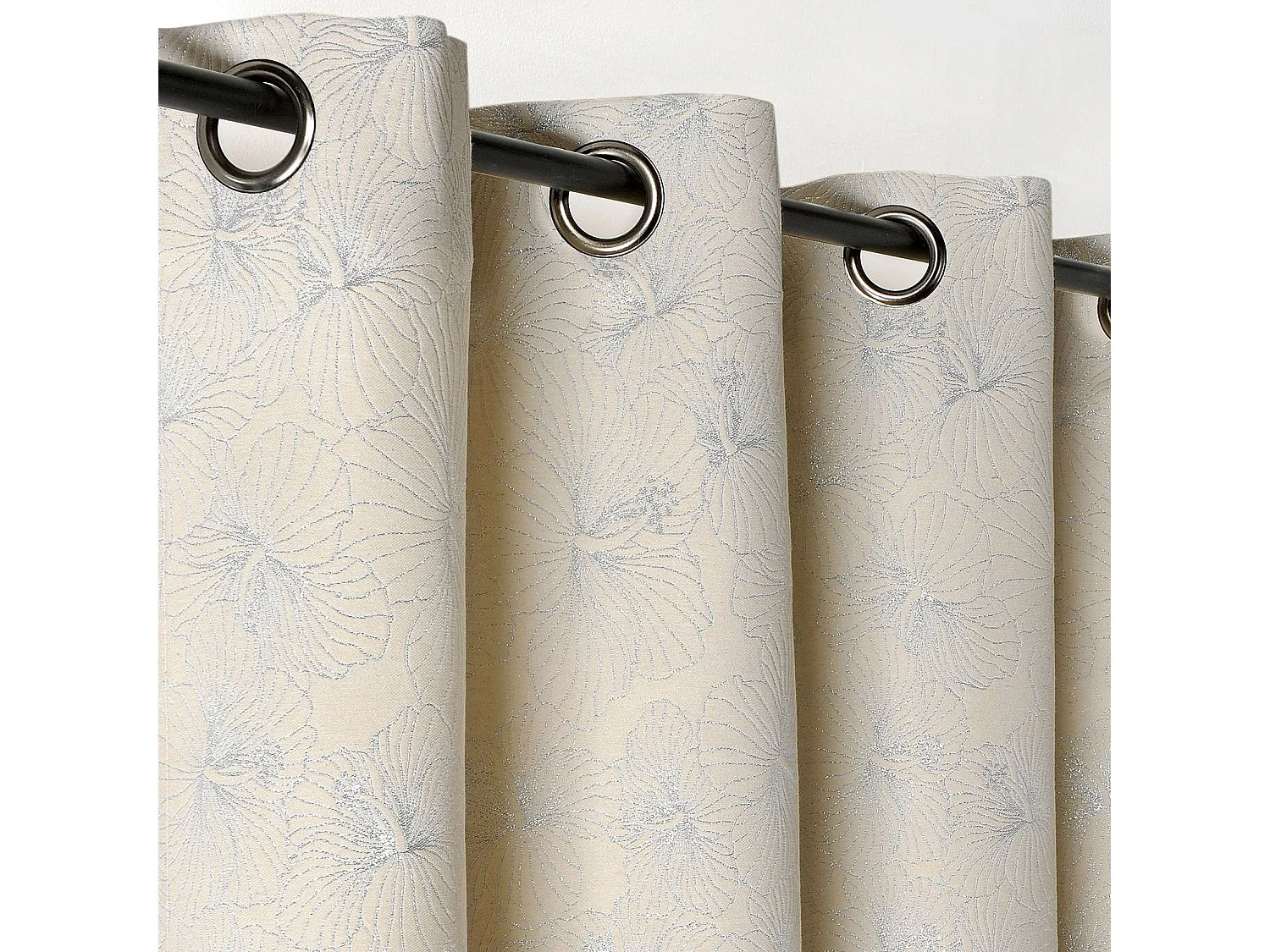 Rideau tamisant aux fleurs d'hibiscus