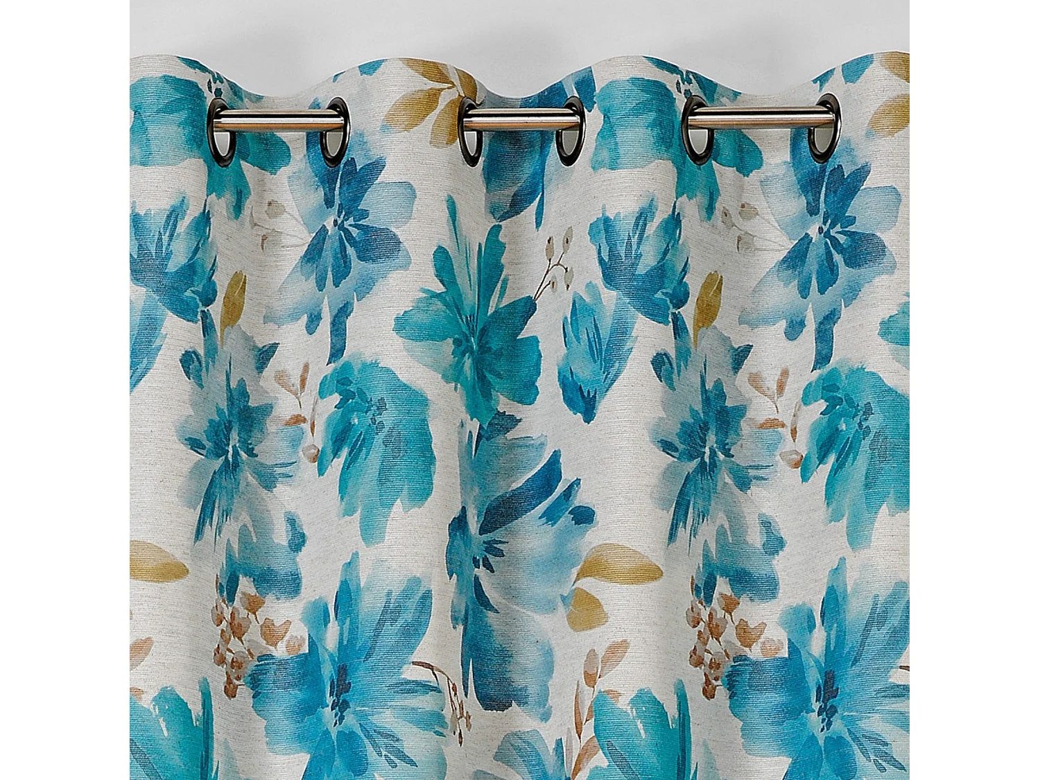 Verdunklungsvorhang mit aquarellierten Blumen 145 x 260 cm