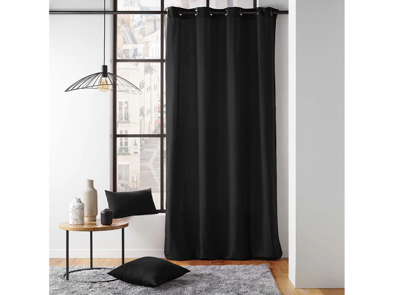 Visillo de decoración de poliéster/algodón reciclado 135 x 260 cm