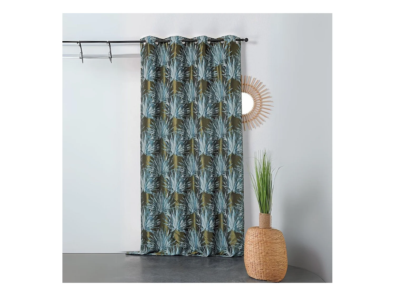 Rideau tamisant aux feuilles tropicales