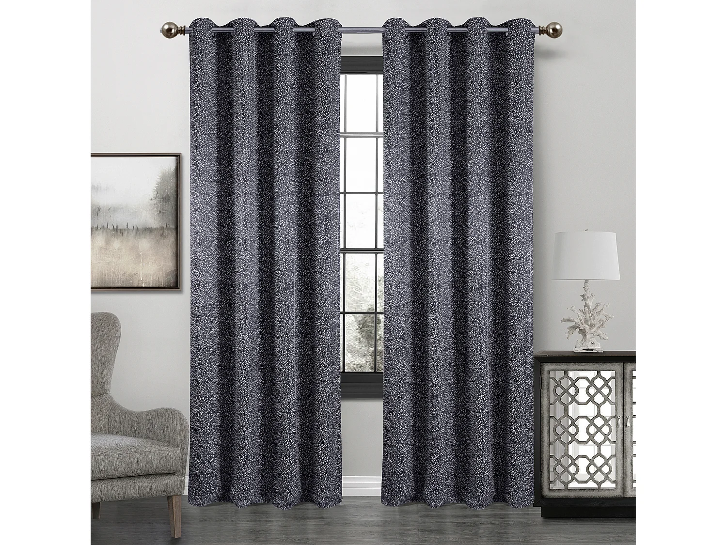 Paire de rideaux obscurcissant à point blanc