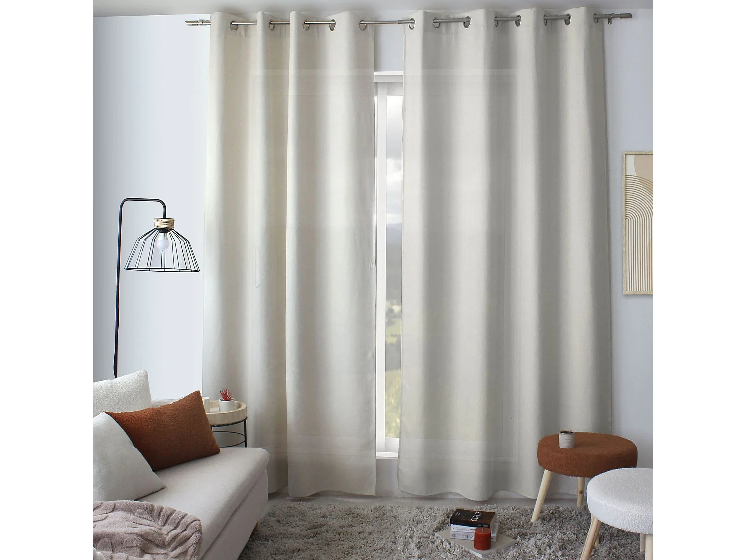 Cortina con ojales de terciopelo chenilla 140 x 240 cm