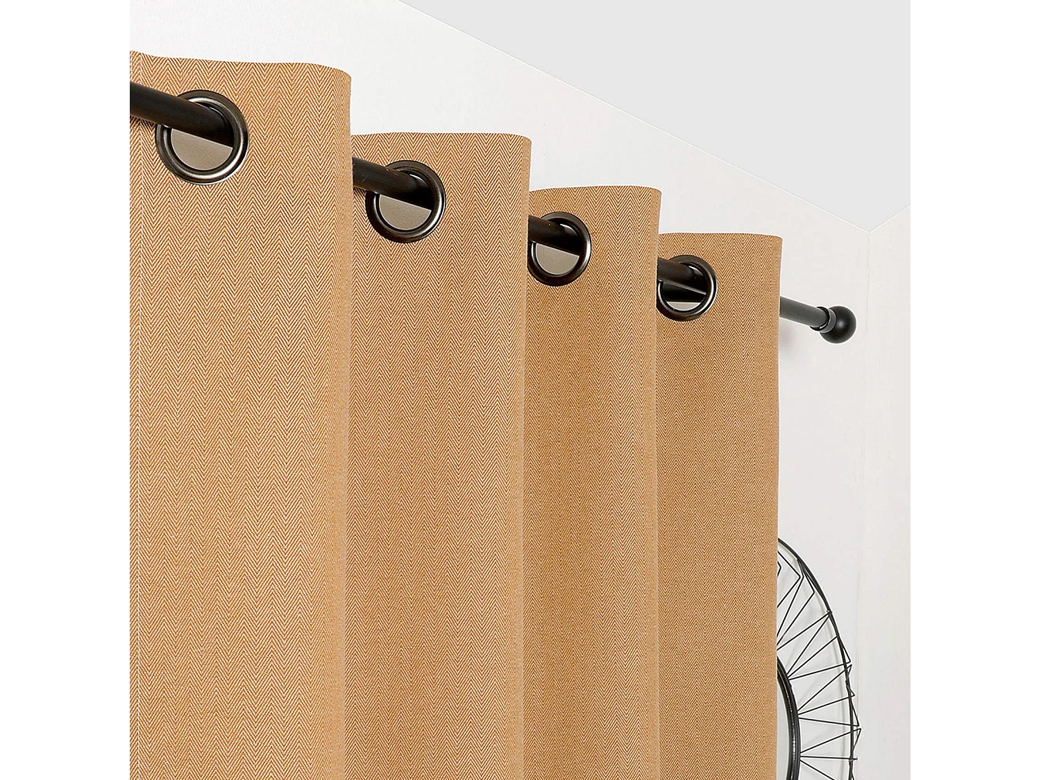 Cortina decorativa con patrón de chevrón 140 x 260 cm