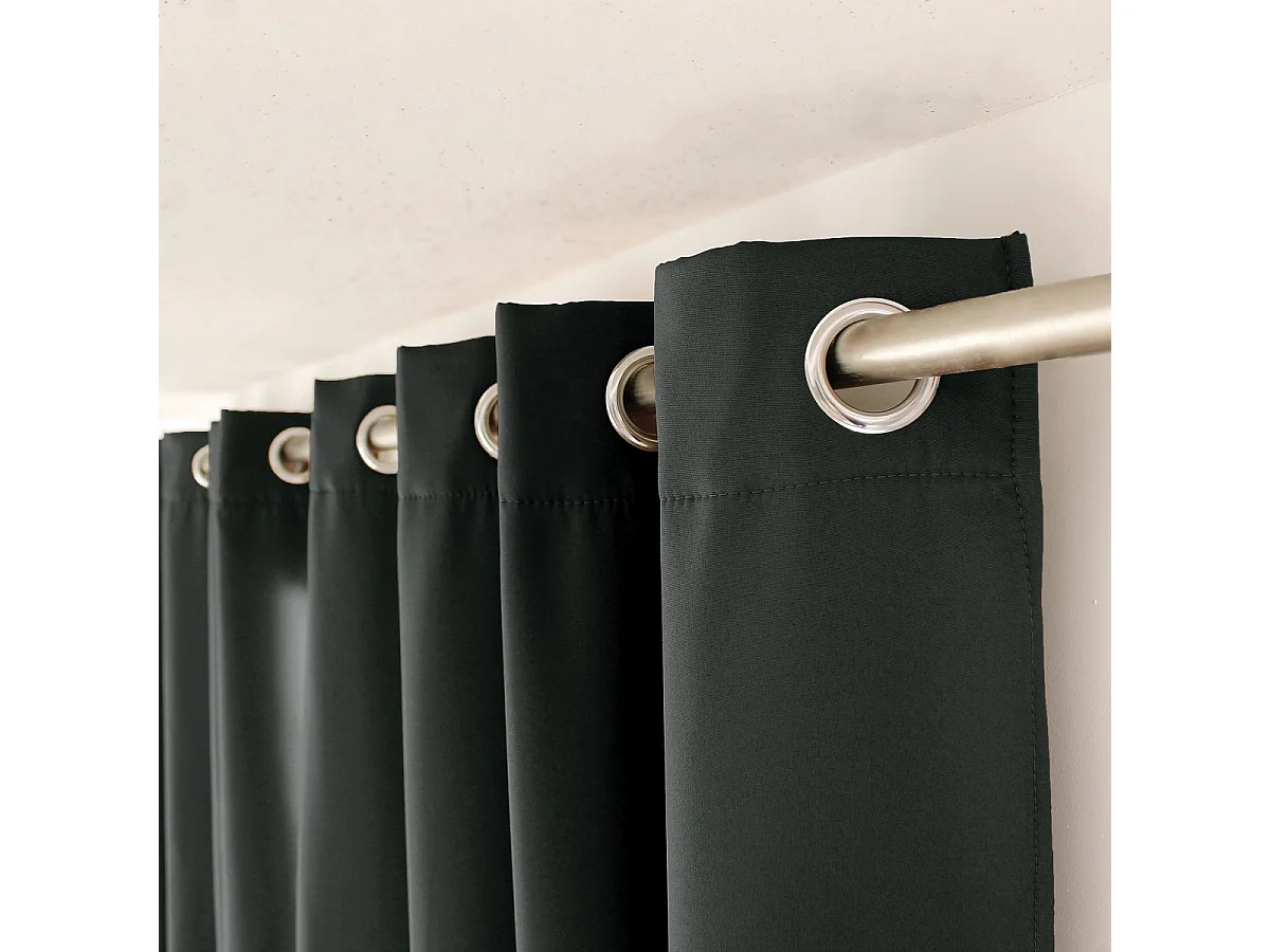 Rideau Thermique Occultant "Glacier" 135x240cm Gris Foncé