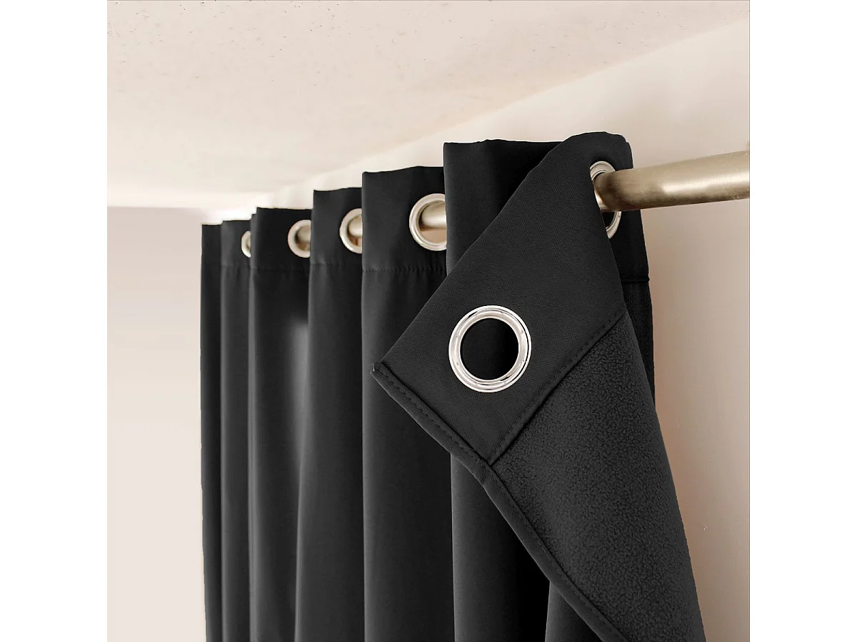 Rideau Thermique Occultant "Glacier" 135x240cm Gris Foncé