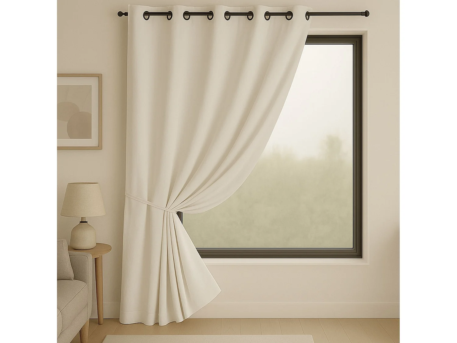 Cortina opaca 100% ignífuga M1 Crudo 140 x 180 cm