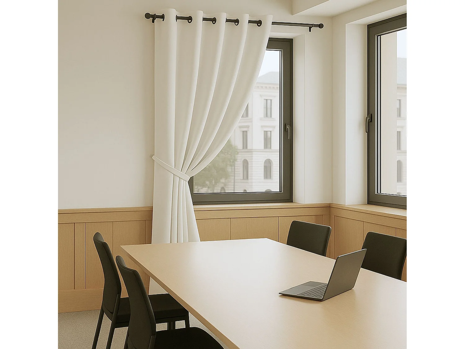 Cortina opaca 100% ignífuga M1 Crudo 140 x 180 cm