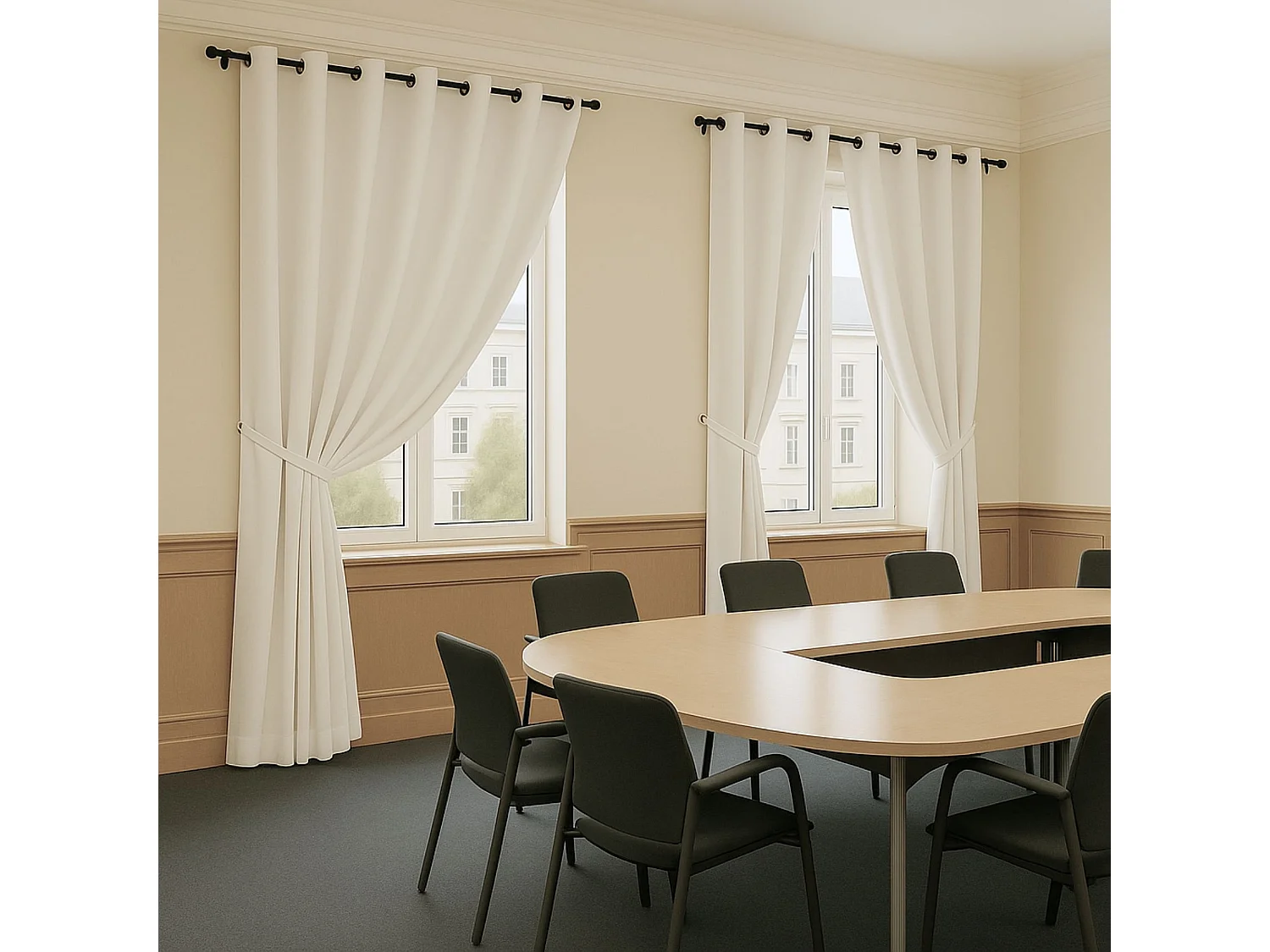 Cortina opaca 100% ignífuga M1 Crudo 140 x 180 cm