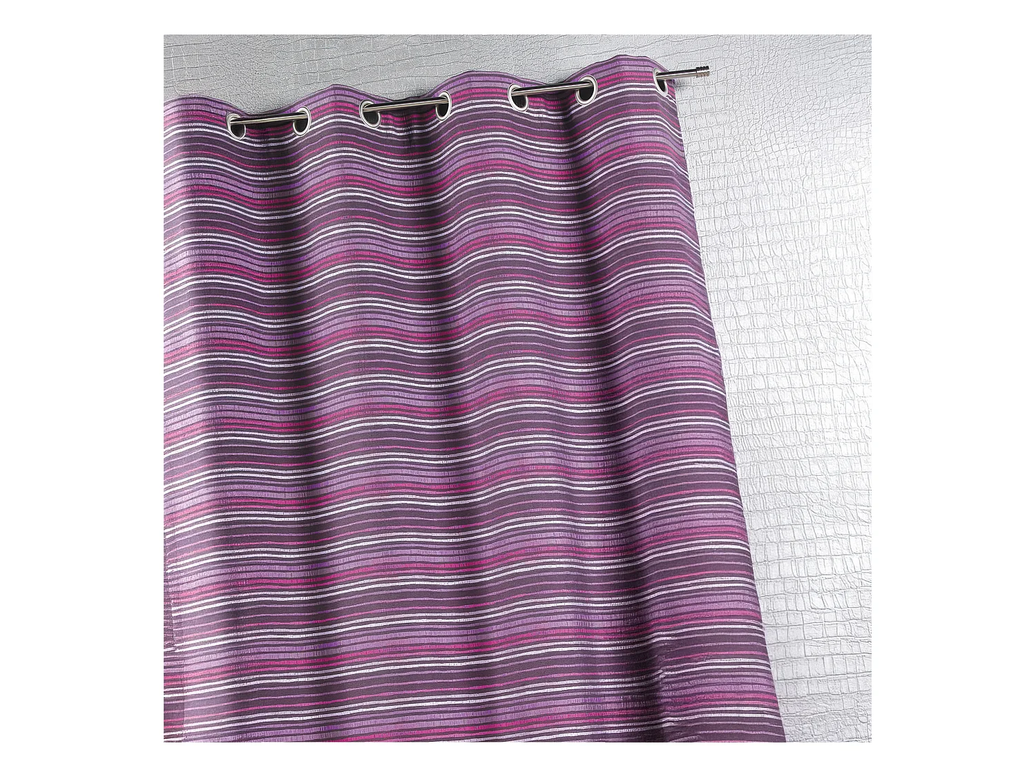 Cortina jacquard rayas finas 140 x 260 cm
