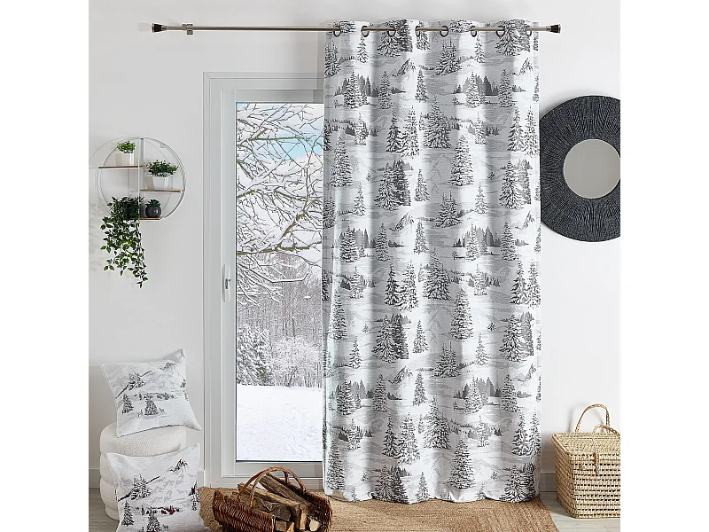 Cortina de tapicería Árboles Nevados 140 x 260 cm