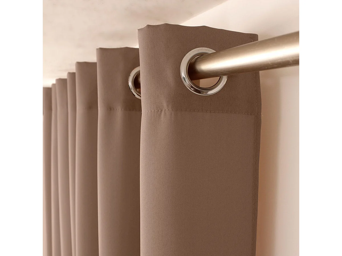 Rideau à Œillets Uni "Basic" 140x240cm Vison