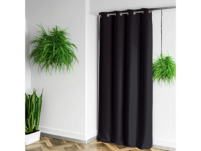 Vorhang 100% verdunkelnd Ignifugé M1 Schwarz 140 x 260 cm