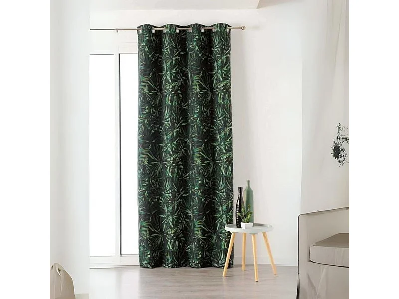 Cortina impresión "follaje intenso" 135 x 240 cm