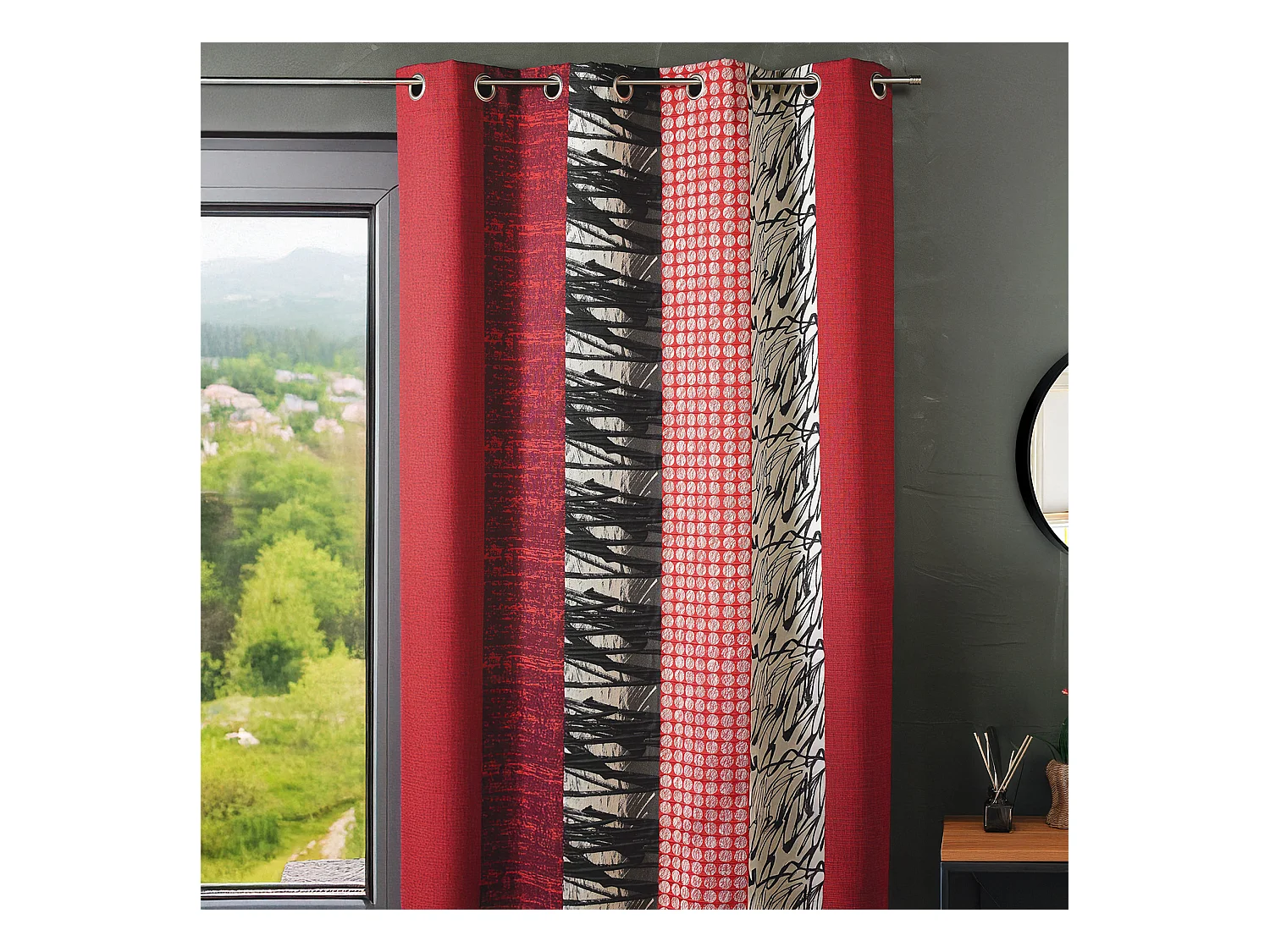 Rideau jacquard rayures verticales
